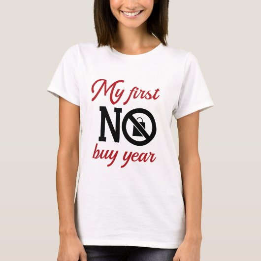 Mijn eerste jaar zonder aankopen t-shirt (Voorkant)