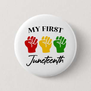 Mijn eerste Junetetiende Red Green Yellow Fists Ronde Button 5,7 Cm
