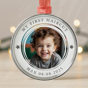 Mijn eerste kapsel mijlpaal foto Keepsake Metalen Ornament