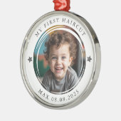 Mijn eerste kapsel mijlpaal foto Keepsake Metalen Ornament (Links)