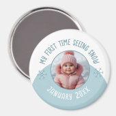 Mijn eerste keer zien sneeuw aangepaste foto en ja magneet (Voorkant / Achterkant)