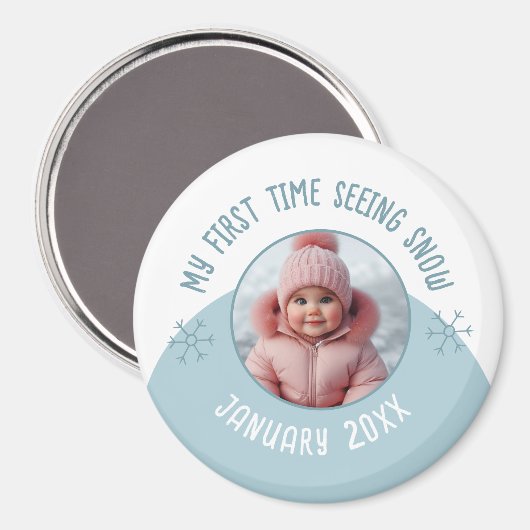 Mijn eerste keer zien sneeuw aangepaste foto en ja magneet (Voorkant / Achterkant)