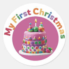 Mijn eerste kerst #1 ronde sticker