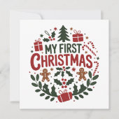 Mijn eerste kerst 1e Kerstmis Familie Matching Bab Feestdagenkaart (Voorkant)