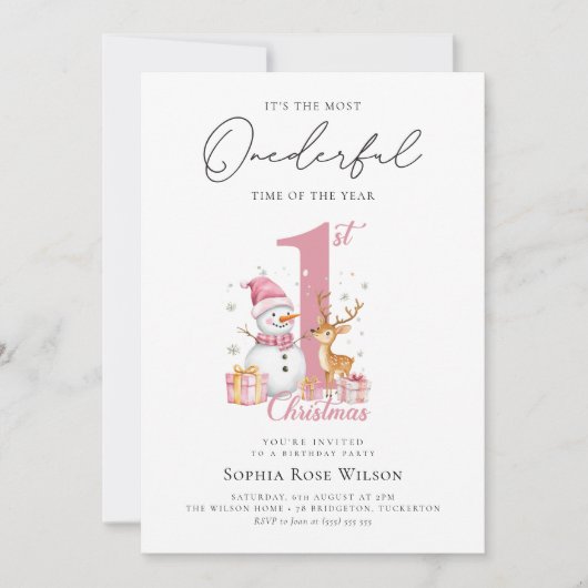 Mijn eerste kerst 1e verjaardag kaart (Voorkant)