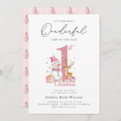 Mijn eerste kerst 1e verjaardag kaart (Voorkant / Achterkant)