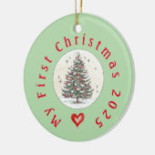 Mijn eerste kerst 2024, Unisex Baby Gift, Custom Keramisch Ornament (Links)
