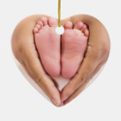 Mijn eerste kerst 2 babyfoto elegant keramisch ornament (Achterkant)