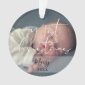 Mijn eerste kerst 2 foto elegante script ornament (voorkant)