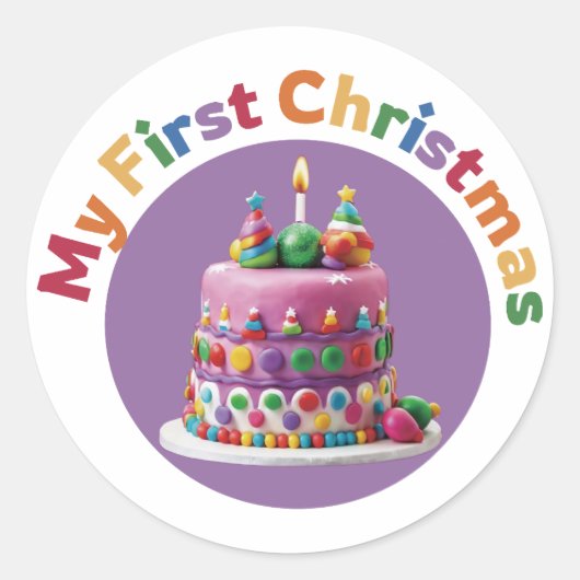 Mijn eerste kerst #2 ronde sticker (Voorkant)