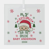 Mijn eerste kerst aan de binnenkant glas ornament (Voorkant)