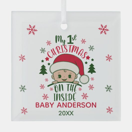 Mijn eerste kerst aan de binnenkant glas ornament (Voorkant)