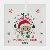 Mijn eerste kerst aan de binnenkant glas ornament (Achterkant)
