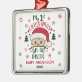 Mijn eerste kerst aan de binnenkant metalen ornament (Links)