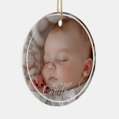 Mijn eerste kerst aangepaste Baby foto Keramisch Ornament (Rechts)