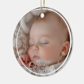 Mijn eerste kerst aangepaste Baby foto Keramisch Ornament (Links)