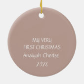 Mijn eerste kerst aangepaste Baby foto Keramisch Ornament (Achterkant)