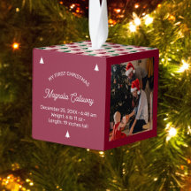 Mijn eerste kerst aangepaste babyfoto boompatroon