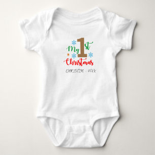 Mijn eerste kerst aangepaste naam Baby Bodysuit