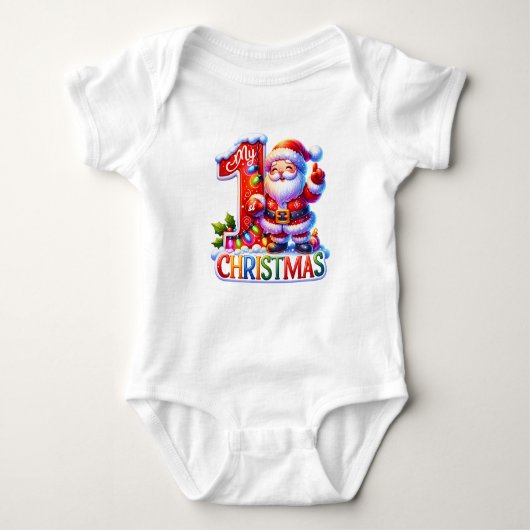 Mijn eerste kerst aangepaste naam familie matching romper (Voorkant)