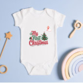 Mijn eerste kerst aangepaste naam familie matching romper