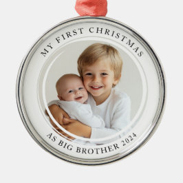 Mijn eerste kerst als Big Brother Custom Photo Metalen Ornament