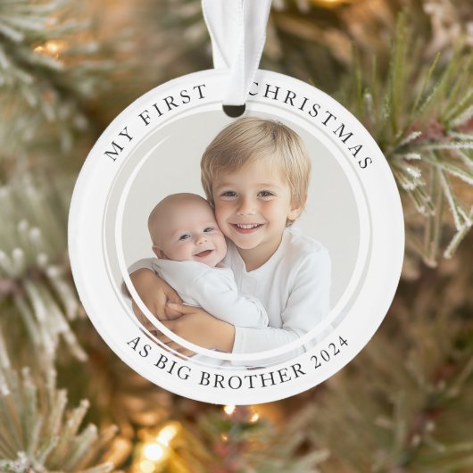 Mijn eerste kerst als Big Brother Custom Photo Ornament (Boom)