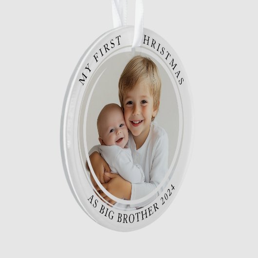 Mijn eerste kerst als Big Brother Custom Photo Ornament (voorkant)