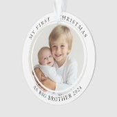 Mijn eerste kerst als Big Brother Custom Photo Ornament (voorkant)