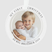 Mijn eerste kerst als Big Brother Custom Photo Ornament (voorkant)