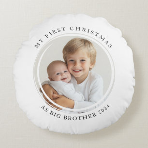Mijn eerste kerst als Big Brother Custom Photo Rond Kussen
