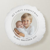 Mijn eerste kerst als Big Brother Custom Photo Rond Kussen (Achterkant)