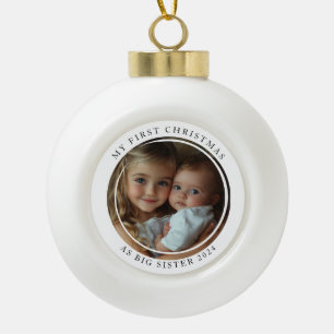 Mijn eerste kerst als Big Sister Custom Photo Keramische Bal Ornament