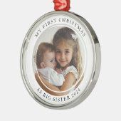 Mijn eerste kerst als Big Sister Custom Photo Metalen Ornament (Links)