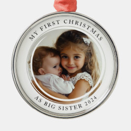 Mijn eerste kerst als Big Sister Custom Photo Metalen Ornament