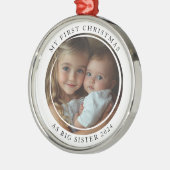 Mijn eerste kerst als Big Sister Custom Photo Metalen Ornament (Links)