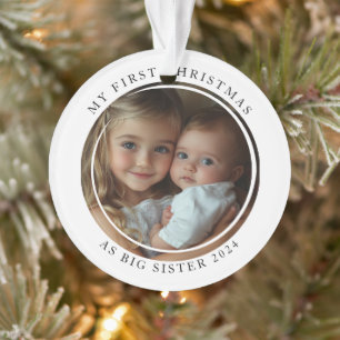 Mijn eerste kerst als Big Sister Custom Photo Ornament
