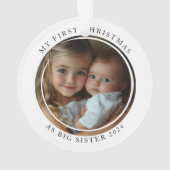 Mijn eerste kerst als Big Sister Custom Photo Ornament (achterkant)