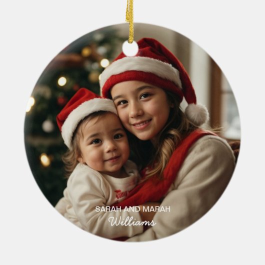 Mijn eerste kerst als een grote zus familie foto keramisch ornament (Achterkant)