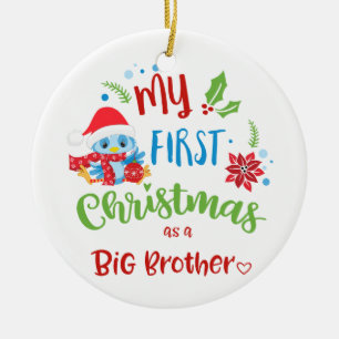 Mijn eerste kerst als grote broer foto / jaar keramisch ornament