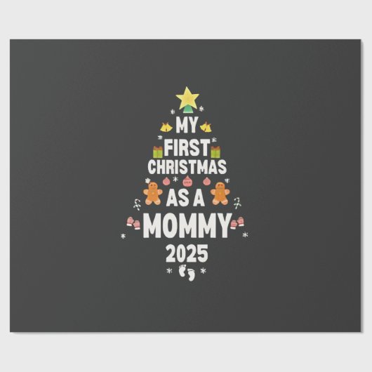 Mijn eerste kerst als mama 2025 Xmas Cadeaupapier (Vlak)
