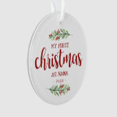 Mijn eerste kerst als Nana Greenery Ornament (voorkant)