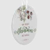 Mijn eerste kerst als Nana Pine Ornament (voorkant)