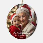 Mijn eerste kerst als oma familie foto keramisch ornament (Links)