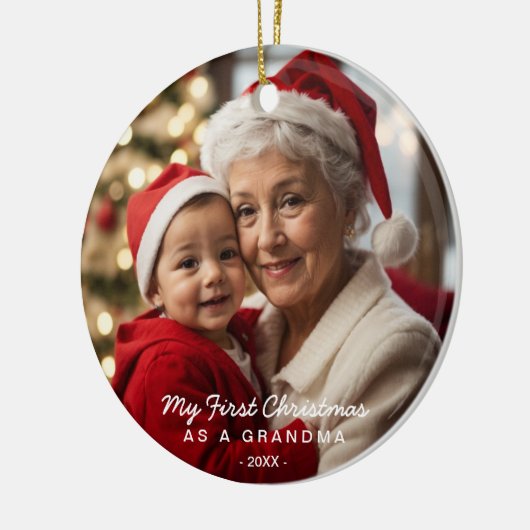 Mijn eerste kerst als oma familie foto keramisch ornament (Links)