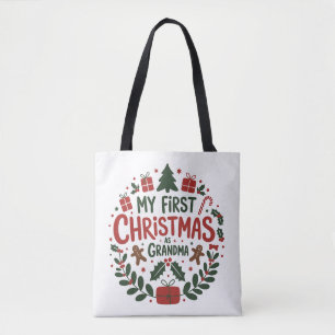 Mijn eerste kerst als oma familie matching tote bag