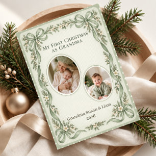 Mijn eerste kerst als oma-foto feestdagenkaart