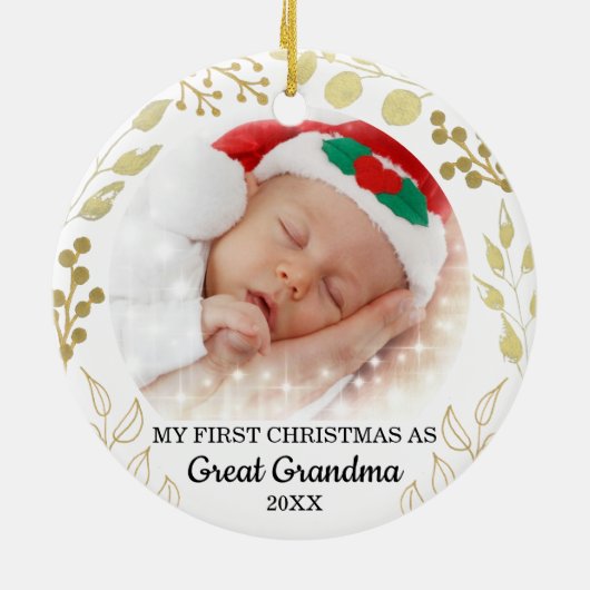 Mijn eerste kerst als oma foto keramisch ornament (Achterkant)