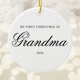 Mijn eerste kerst als oma klassieke kalligrafie keramisch ornament