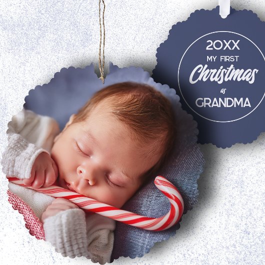 Mijn eerste kerst als oma ornament kaart